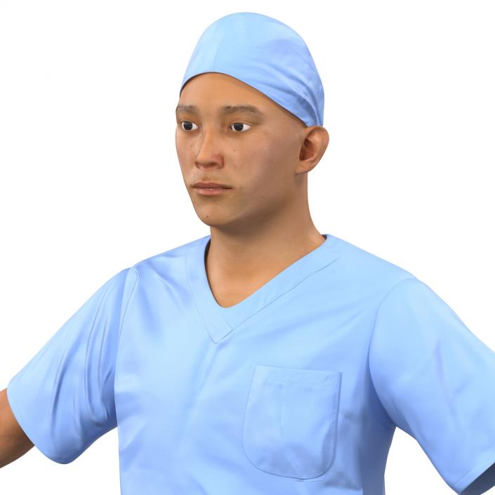 Male Surgeon Asian Rigged 2 3D