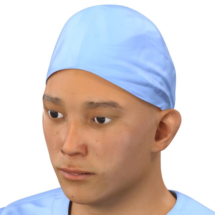 Male Surgeon Asian Rigged 2 3D