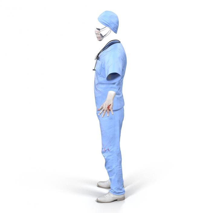 Surgeon Dress 13 with Blood 3D