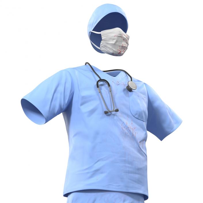 Surgeon Dress 13 with Blood 3D