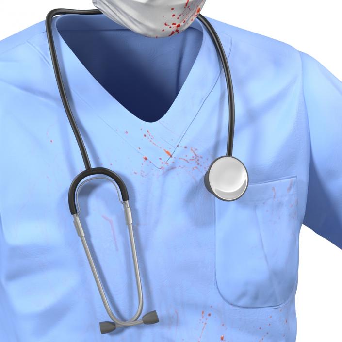 Surgeon Dress 13 with Blood 3D