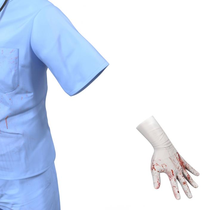 Surgeon Dress 13 with Blood 3D