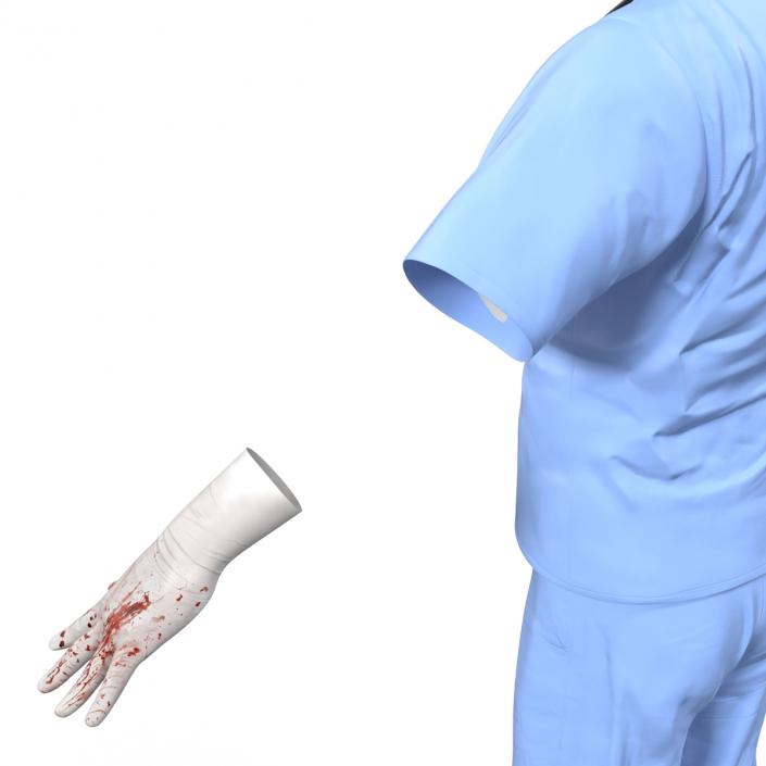 Surgeon Dress 13 with Blood 3D