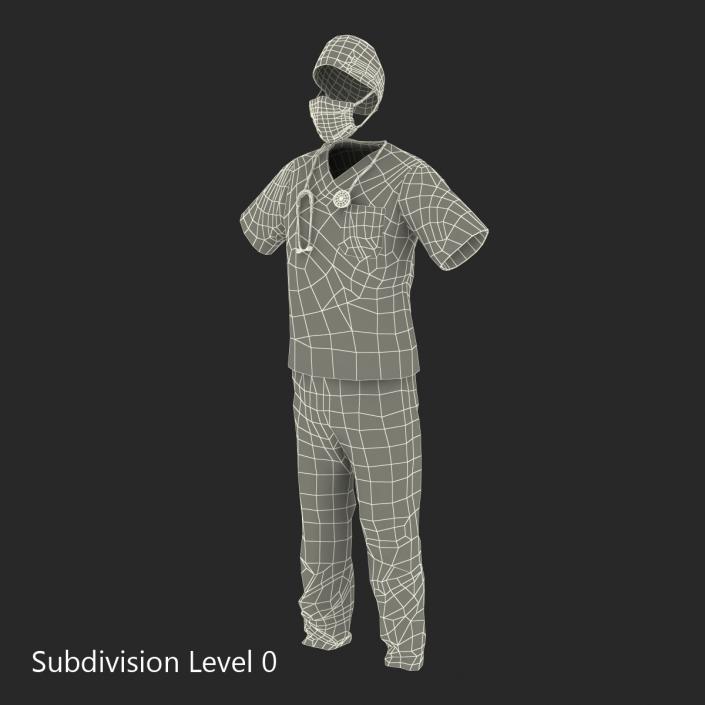 Surgeon Dress 14 with Blood 3D