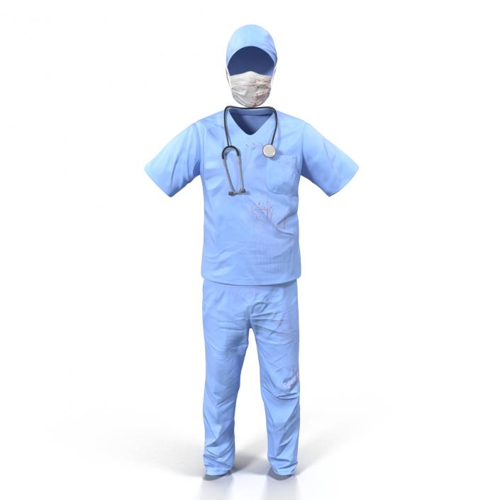 Surgeon Dress 14 with Blood 3D