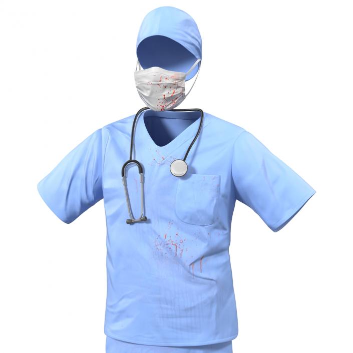 Surgeon Dress 14 with Blood 3D