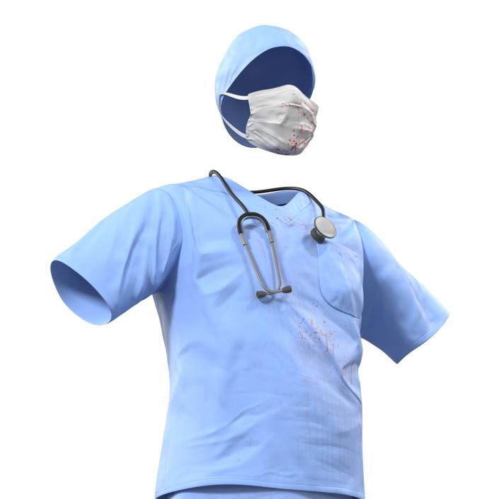 Surgeon Dress 14 with Blood 3D