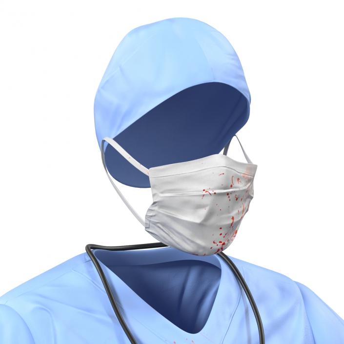 Surgeon Dress 14 with Blood 3D