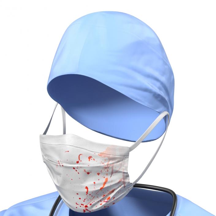 Surgeon Dress 14 with Blood 3D