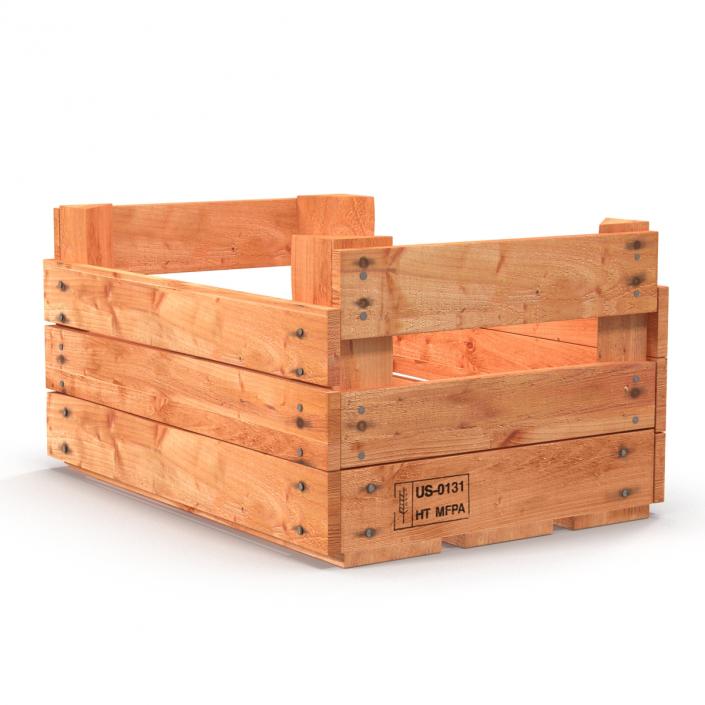 3D model Wooden Fruit Crate 2