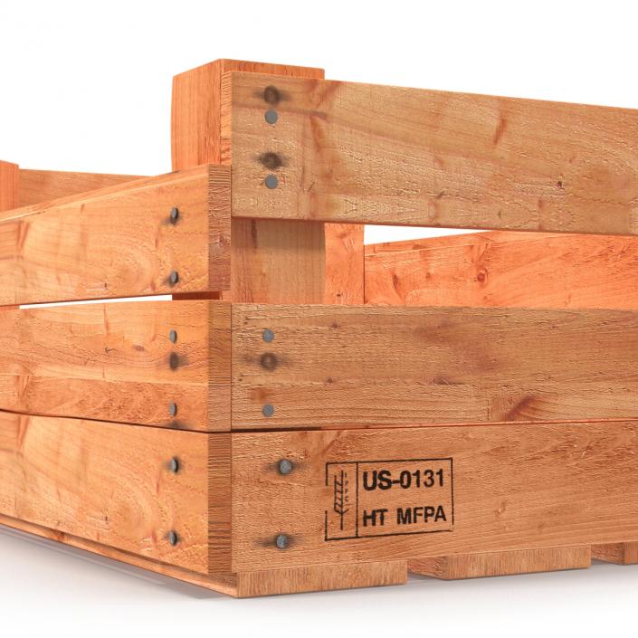 3D model Wooden Fruit Crate 2