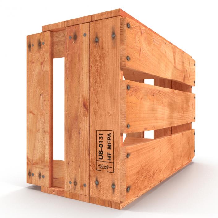 3D model Wooden Fruit Crate 2