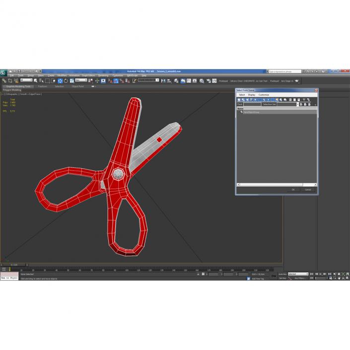 Scissors 3 Red 3D model