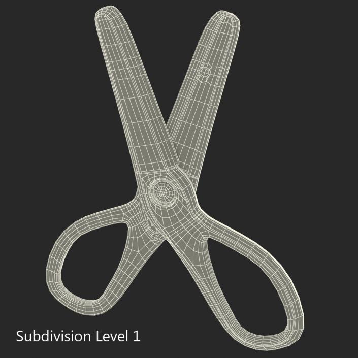 Scissors 3 Red 3D model