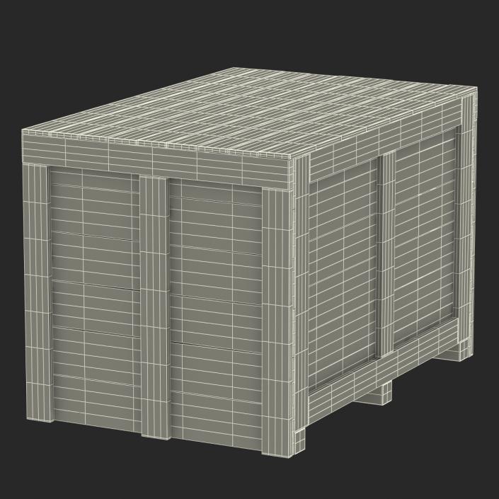 3D Wooden Shipping Crate