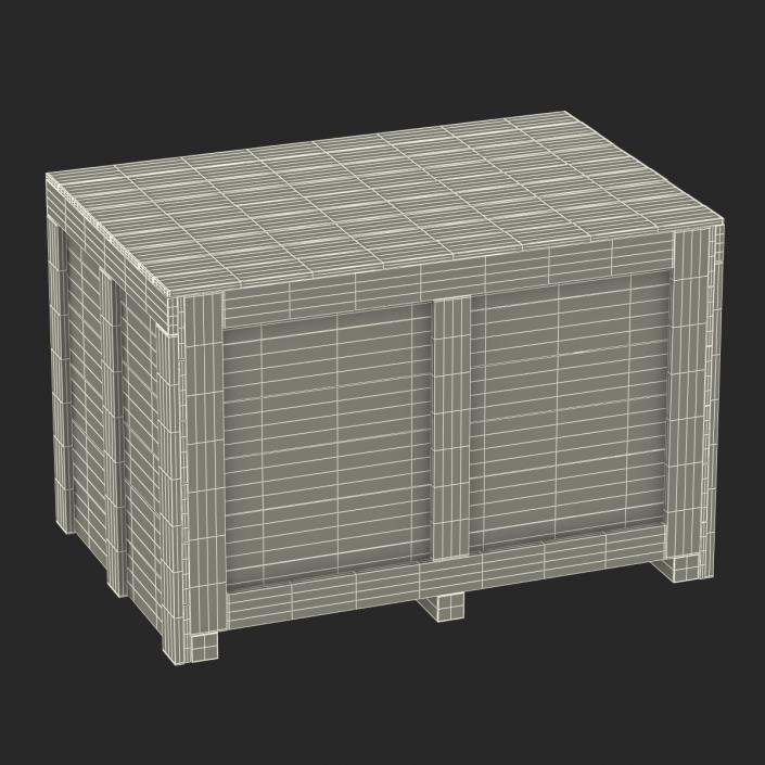 3D Wooden Shipping Crate