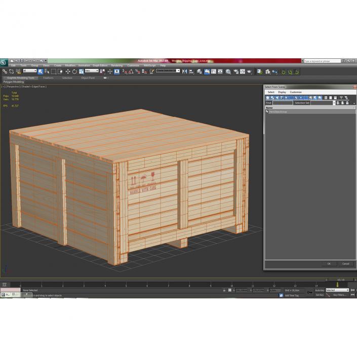 3D Wooden Shipping Crate 2 model