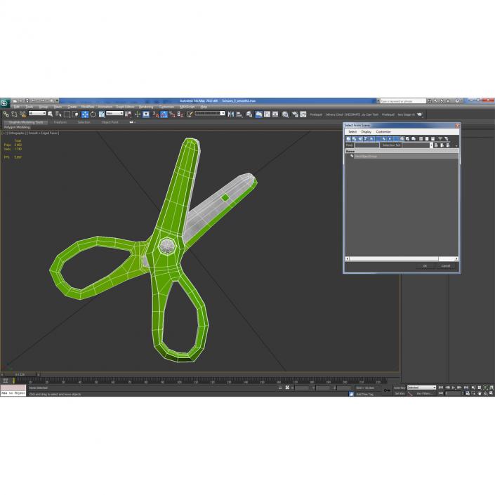 3D Scissors 3 Green