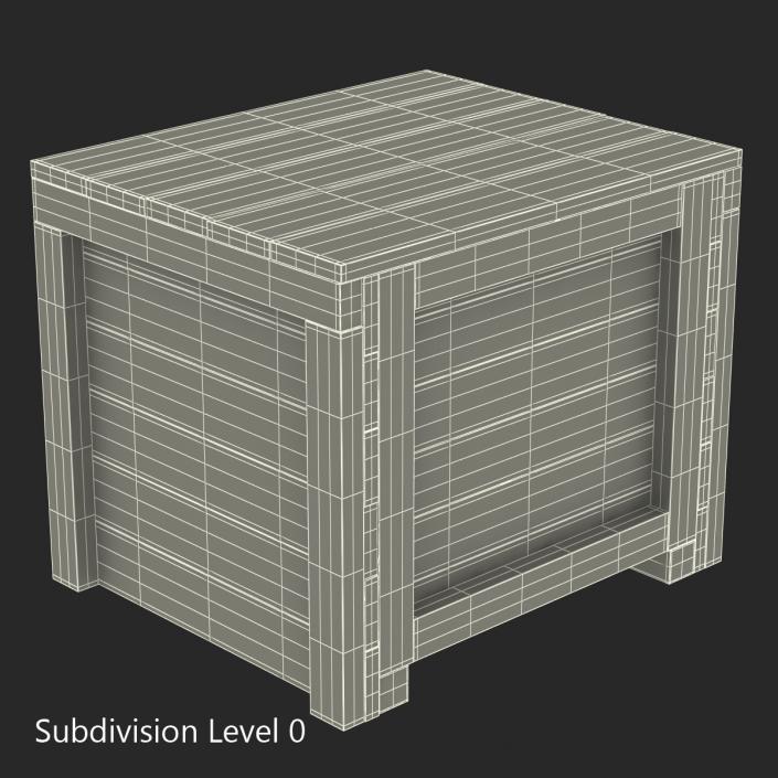 3D Wooden Shipping Crate 3 model