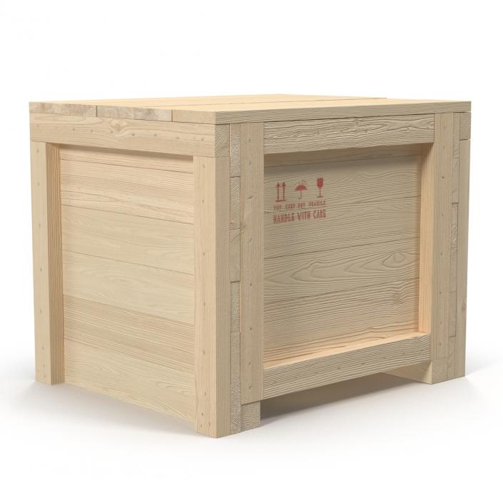 3D Wooden Shipping Crate 3 model