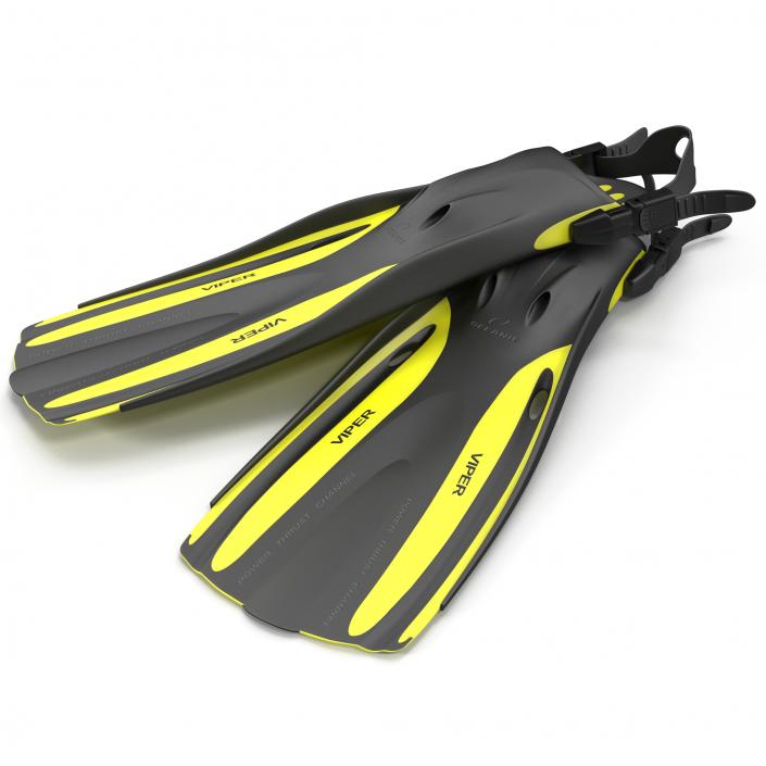 3D model Oceanic Viper Fins Yellow