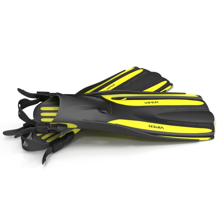 3D model Oceanic Viper Fins Yellow