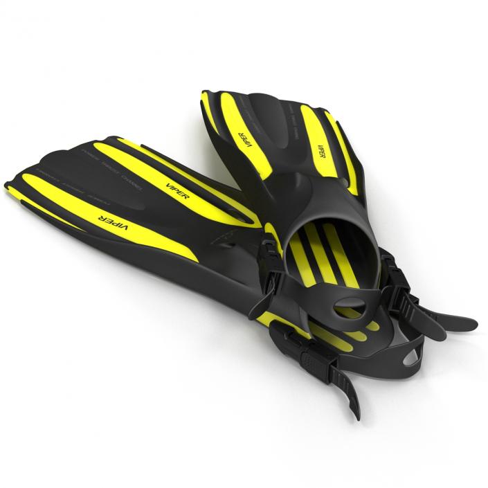 3D model Oceanic Viper Fins Yellow