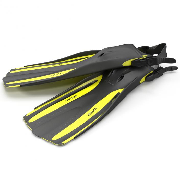 3D model Oceanic Viper Fins Yellow