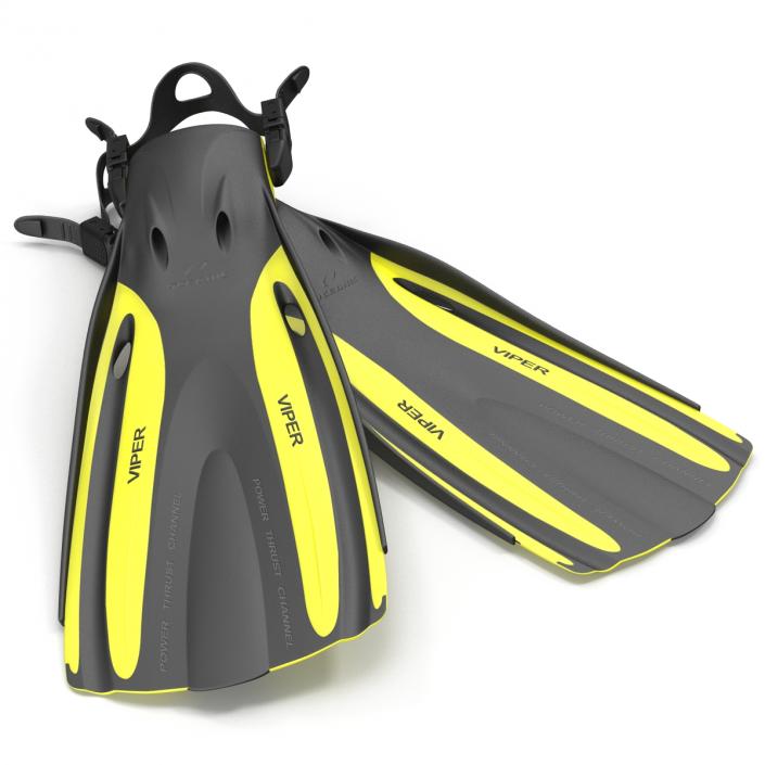 3D model Oceanic Viper Fins Yellow