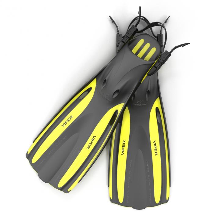 3D model Oceanic Viper Fins Yellow