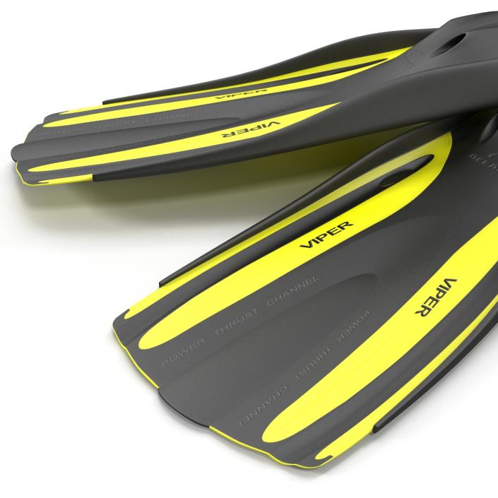 3D model Oceanic Viper Fins Yellow