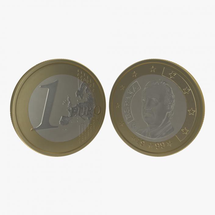 3D 1 Euro Coin Espana model