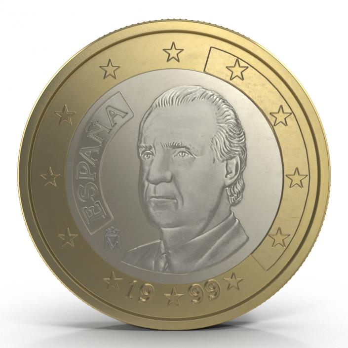 3D 1 Euro Coin Espana model