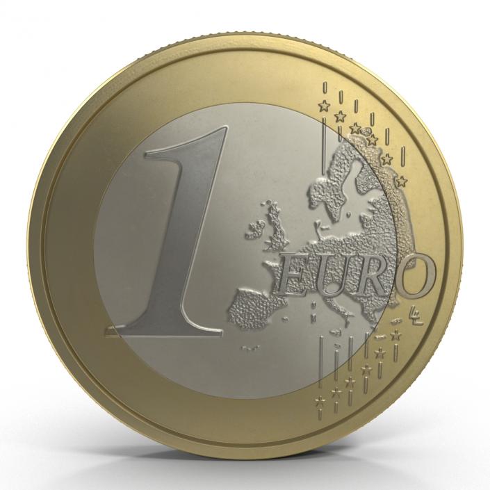 3D 1 Euro Coin French model