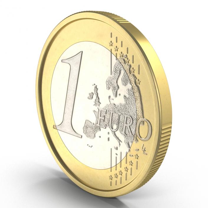 3D 1 Euro Coin French model