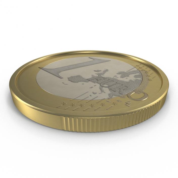 3D 1 Euro Coin French model