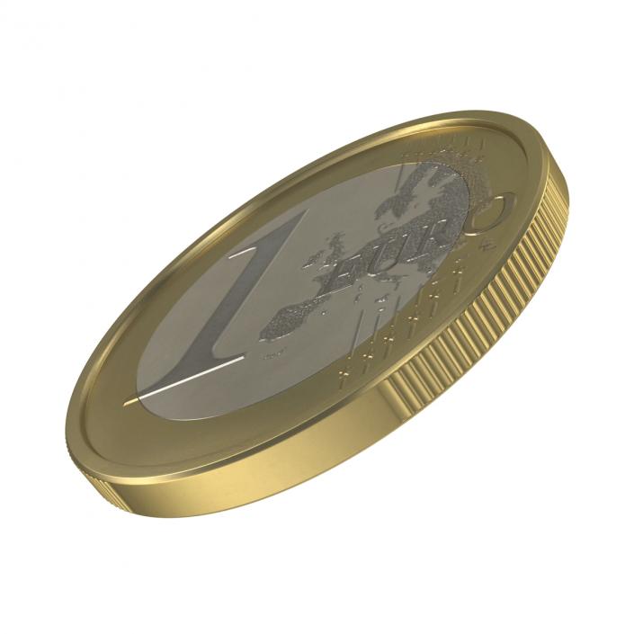 3D 1 Euro Coin French model