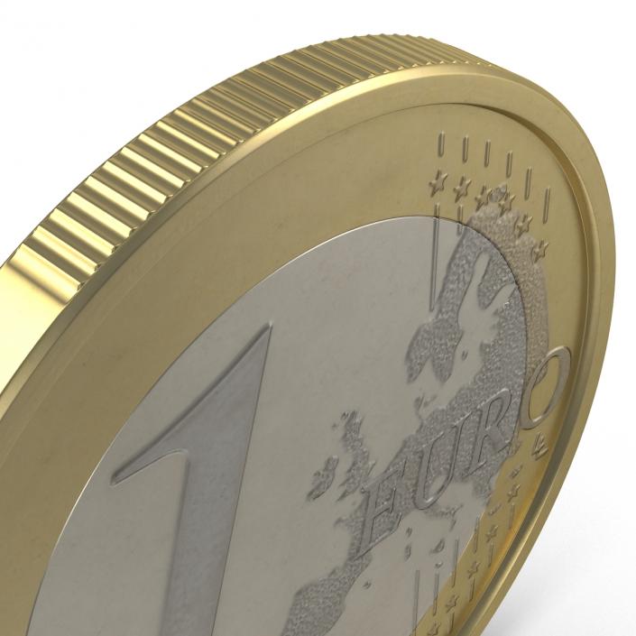 3D 1 Euro Coin French model