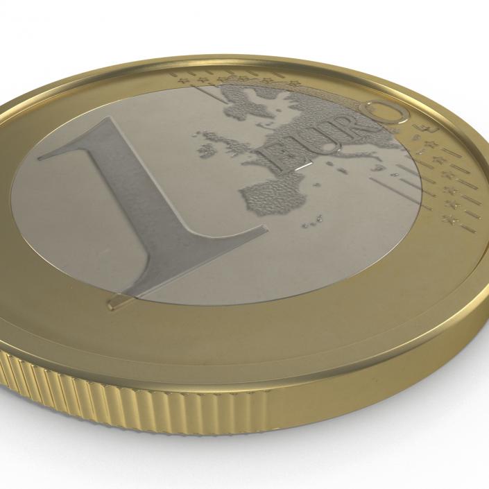 3D 1 Euro Coin French model