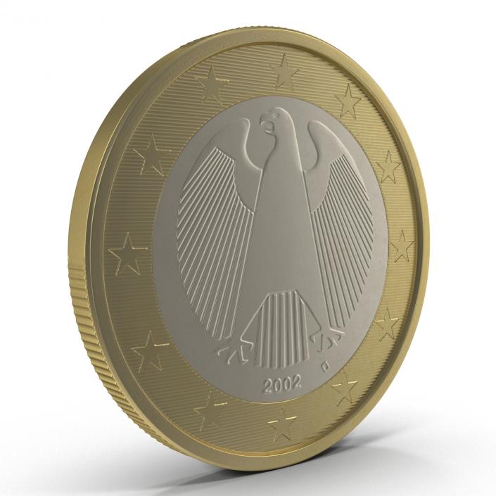 3D 1 Euro Coin German model