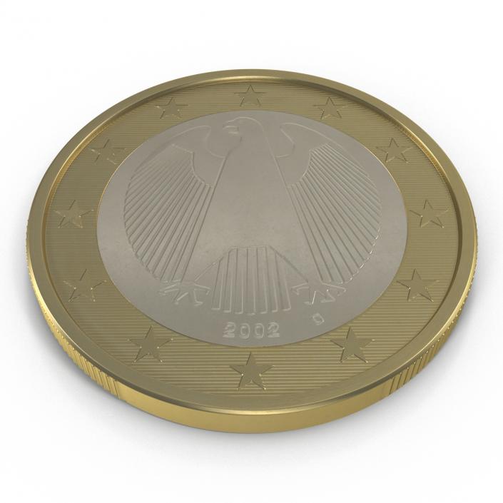 3D 1 Euro Coin German model