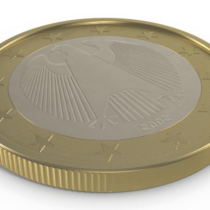 3D 1 Euro Coin German model