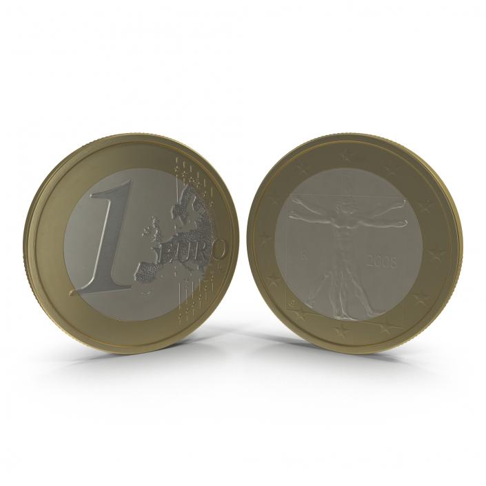 1 Euro Coin Italy 3D