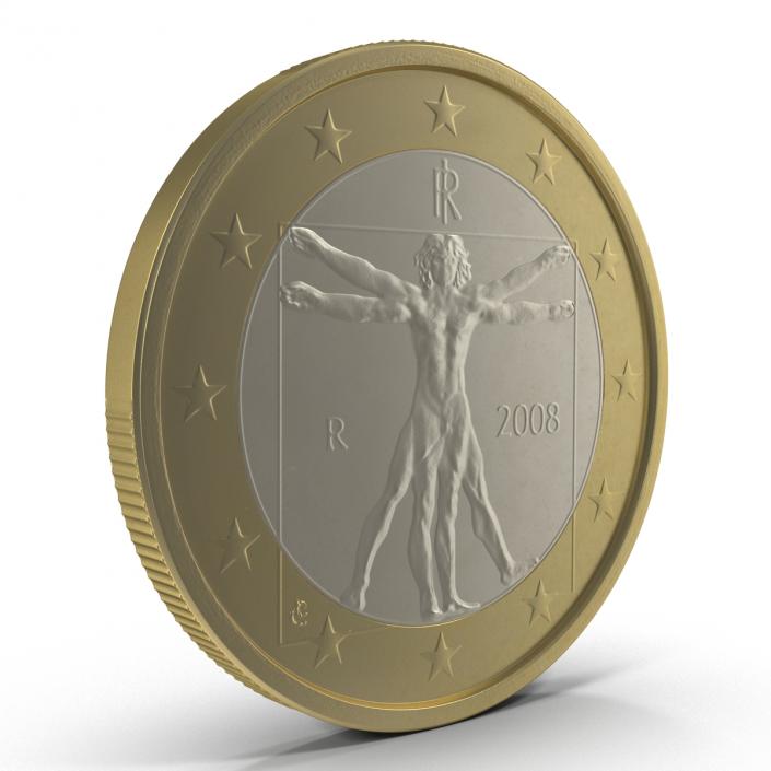 1 Euro Coin Italy 3D