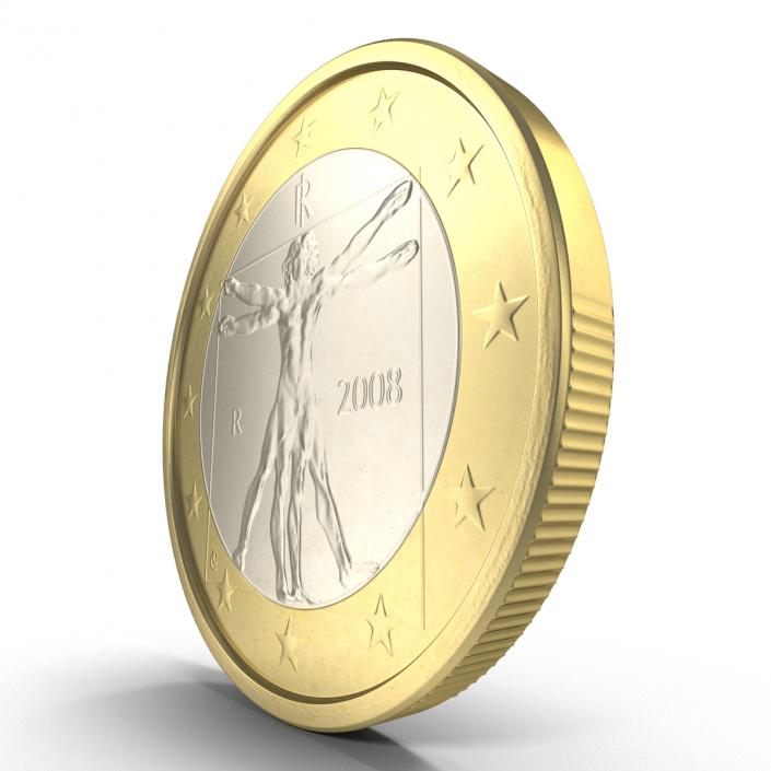 1 Euro Coin Italy 3D