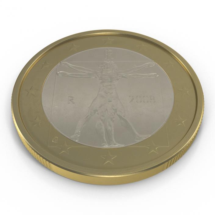 1 Euro Coin Italy 3D