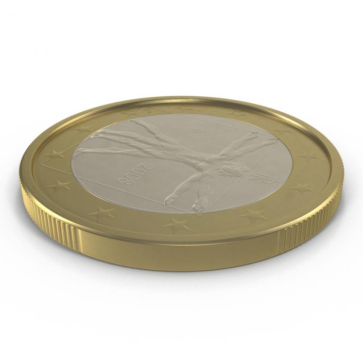 1 Euro Coin Italy 3D