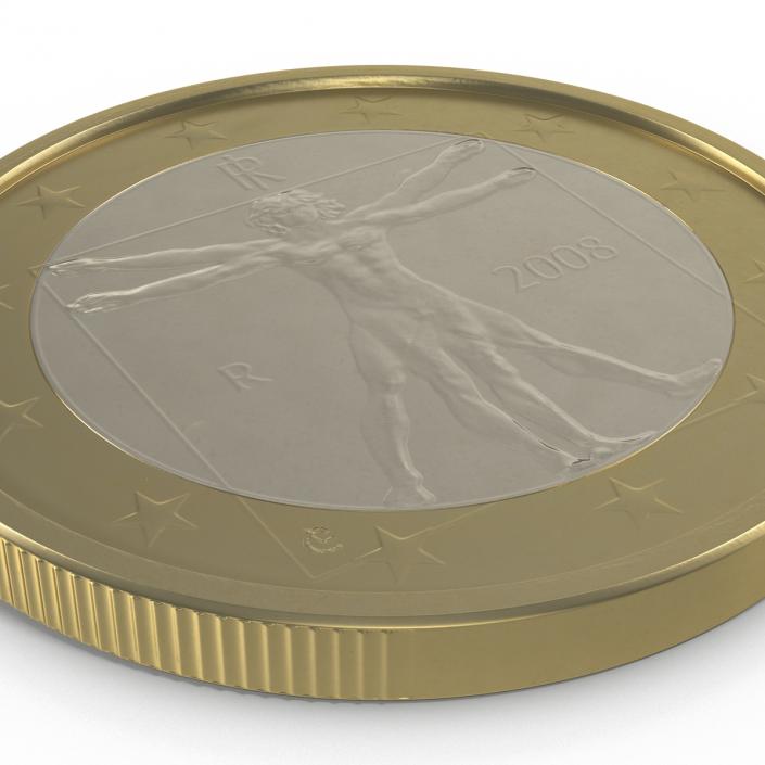 1 Euro Coin Italy 3D