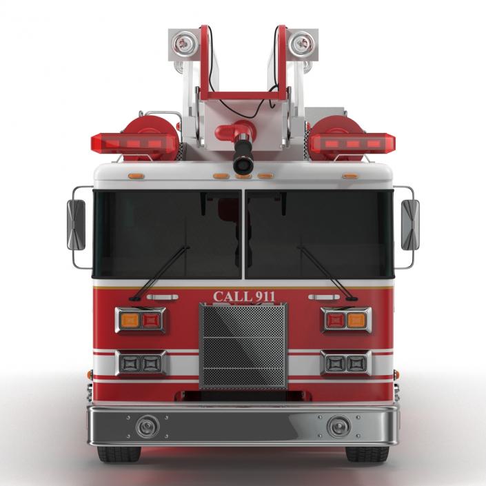 Ladder Fire Truck Rigged 3D model