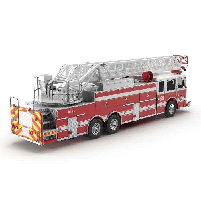 Ladder Fire Truck Rigged 3D model